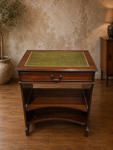 Vintage mahogany leather top - vintage,