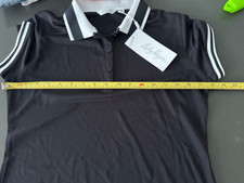 NWT Lady Hagen Women Short Sleeve Pique Polo Golf Shirt Sz S Black/White Trim