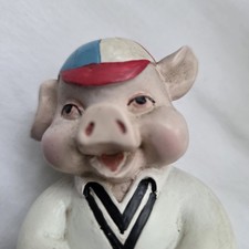 Sporting Pig Resin Figurines Cricketer