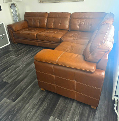 Brown leather corner - leather, sofa