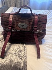 RARE Mulberry Oversized Alexa Bag In English plum Bengal Tiger Calf Hair