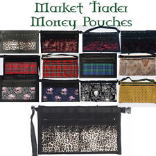 4 pocket Market Stall Trader Money Belt Pouch Adjustable Tartan Satin Lace