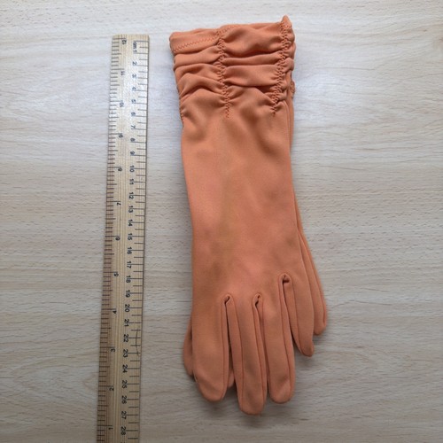 Vintage orange ladies gloves - orange, 9