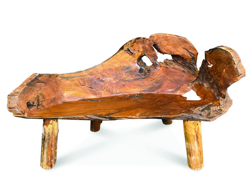 Teak root garden bench large - garden,