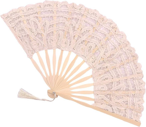 Folding hand fan womens - hand, lace