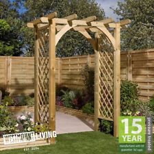 WOODEN GARDEN SQUARE TOP ARCH WOOD ROSE ARCHWAY PERGOLA TRELLIS TIMBER FEATURE