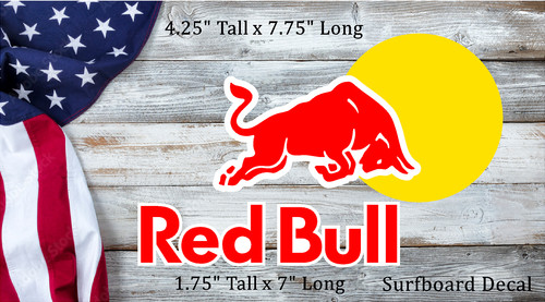 Red bull decal for surfboard - for,