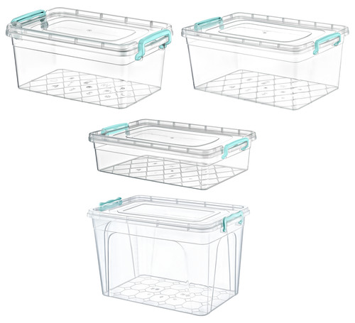 Clear plastic storage box - box, lid