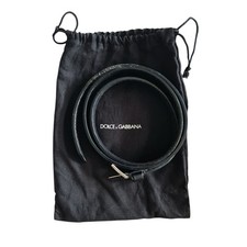 Dolce & Gabbana Womens Skinny Belt Black Size 40 Made In Italy dust bag