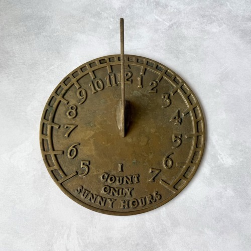 Vintage brass sundial garden - brass,