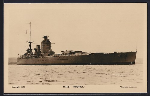 Warship hms rodney sea - ak, at