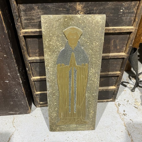 Vintage antique brass rubbing - antique,