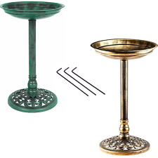 Garden Bird Bath Traditional Patio Outdoor Pedestal Ornament Birds Water Bowl