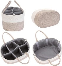 Nappy Caddy And Baby Organiser, Portable Storage Basket, Changeable Compartment.