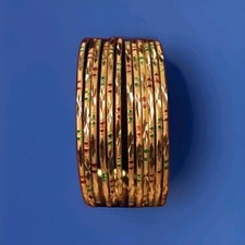 Ethnic Bangles 22k Gold Plated Indian Jewelry Bollywood Bracelet set.size 2.8