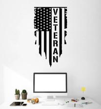 American Flag Veteran Wall Sticker Art Decal for Boys Girls Room Bedroom Decals