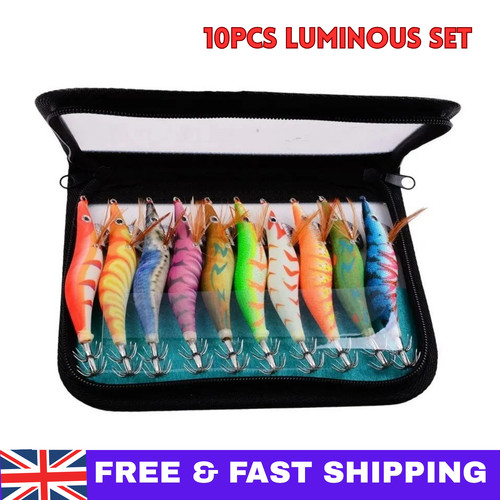 10pc luminous squid jig hook - luminous,