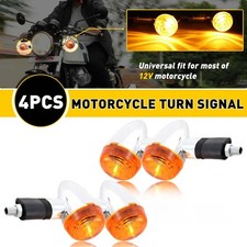 4x Motorcycle Turn Signal Amber Lights Silver PC Lens For Kawasaki AUXITO Honda