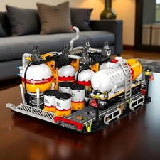 City Train Track Rail Wagon Oil Pump Refinery Loading Station - Lego compatible