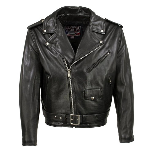 Police men black leather - black,