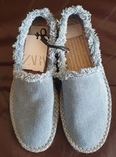Zara denim raw edge Espadrille