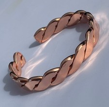 Non Magnetic Solid Copper HEAVY FLATTENED ROPE Bracelet Relief Arthritis - CF27