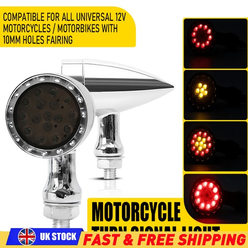 Motorcycle chrome led bullet - chrome,