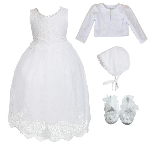 Girls white lace christening - girls,