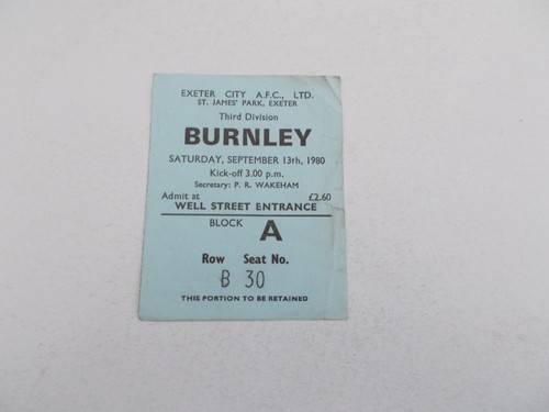 Ticket exeter city v - ,