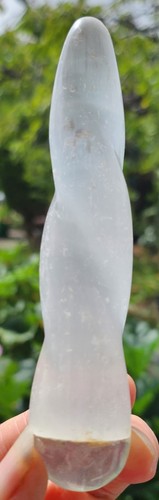 12cm carved selenite and - 12cm,