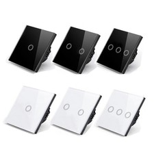 1/2/3Gang Light Touch Switch LED Panel Tempered Glass Wall Screen Smart-Switch
