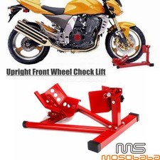 Motorcycle Motorbike Front Tire Wheel Chock Stand Paddock Garage Transport - Red