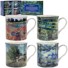 Leonardo Collection Claude Monet Fine China Mugs Set of 4 | Gift Boxed 300ml