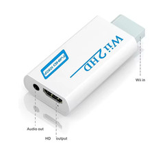 Wii TO HDMI Converter Wii2HDMI with 3.5mm Audio Video Output