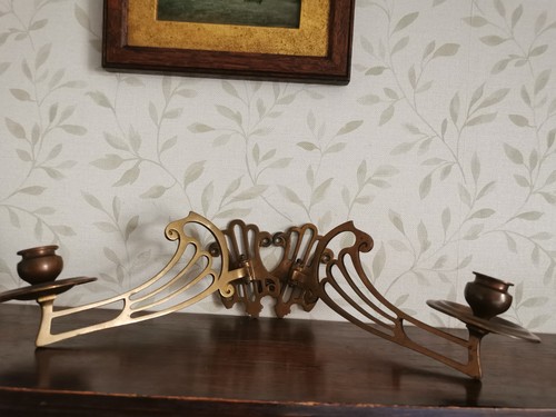 Brass art nouveau wall - art,