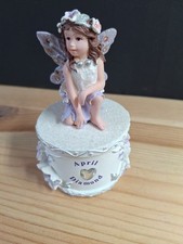 Regency Fine Arts Fairy Fantasy Collection Fairy Trinket Box April Diamond Gem