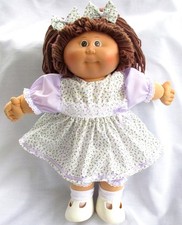 Cabbage patch Dolls clothes Lilac floral Dress knickers hair  clip bows 