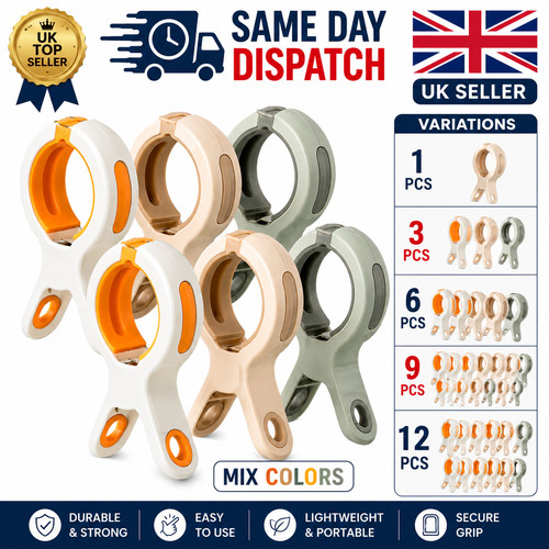 Plastic beach towel clips pegs - plastic,