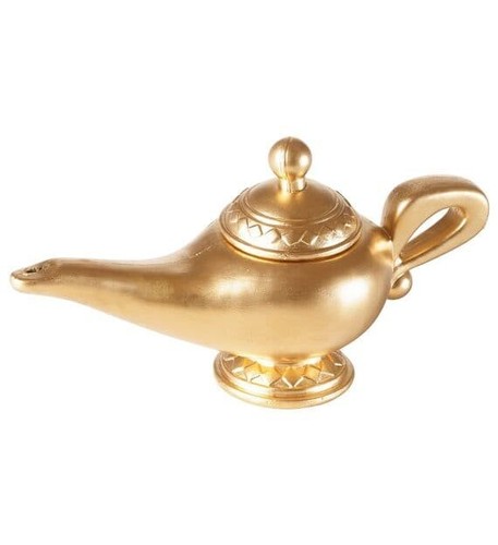 Golden genie lamp - golden,