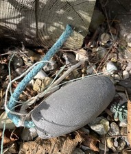 OLD WEATHERED SEA FISHING FLOAT Net Marker Beach Find Hut Rope Buoy Sea Flotsam