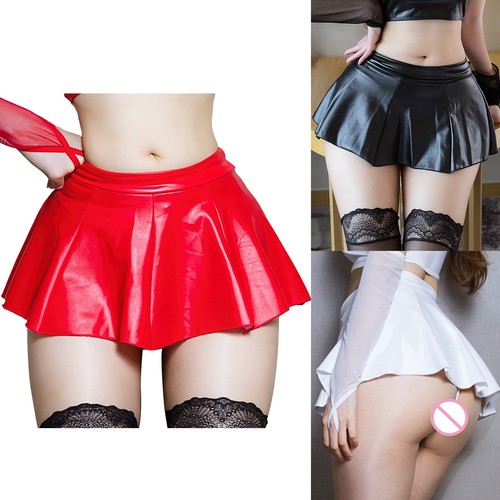 Womens leather pleated mini - womens,