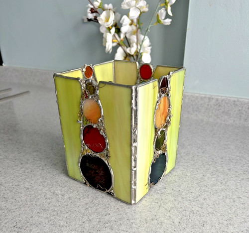 Stained glass lead - lead, candle