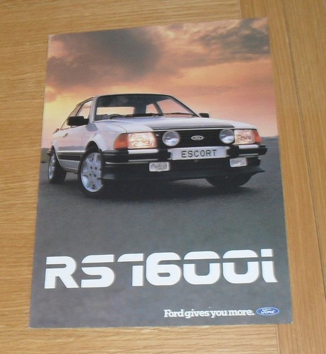 Ford escort rs1600i brochure - ford,