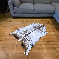 Goat hide Rug, Genuine Goat Skin Rug, Leather Rug Decor, Cow, Brown & White