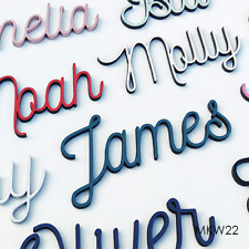 Personalised wooden script name plaque sign, Mdf letters painted/unpainted.