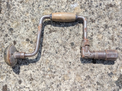 Vintage woodworking bit brace - bit,