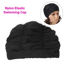 Nylon Soft Elastic Swimming Cap Long Hair Swim Pool Hat Men Women UK