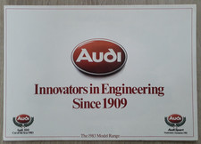 Audi Range Brochure 1983 - 80  100  Coupe GT  Quattro