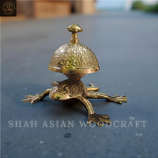 Antique Brass Frog Desk Bell -Hotel Reception, Counter Premium Service Call Bell