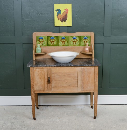 Limed oak washstand with - limed,